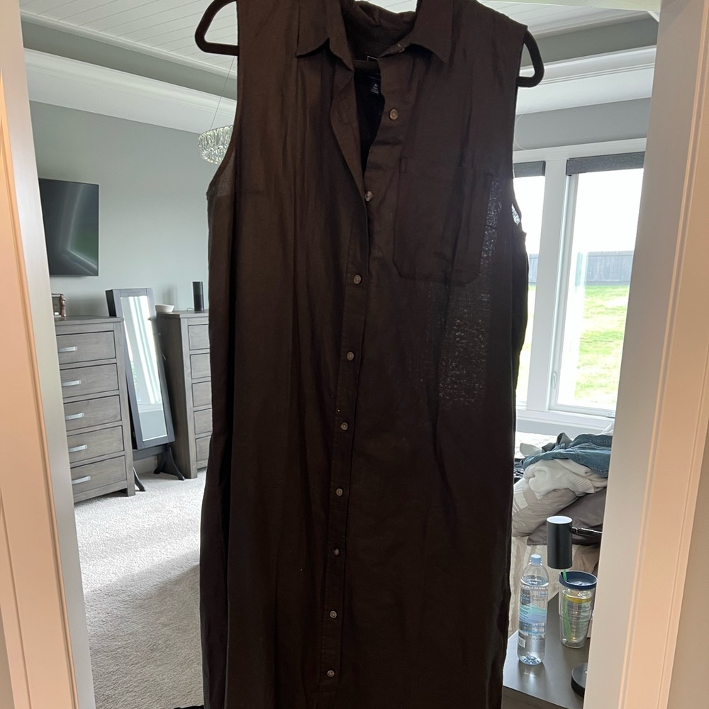 Gap Linen Maxi Shirt Dress (XL Tall)